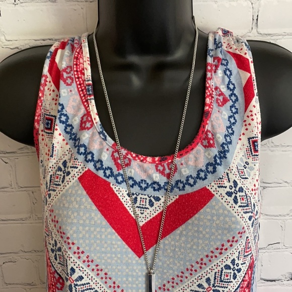 Rose and Olive Boho Patchwork Tank Top Shirt - Picture 6 of 9